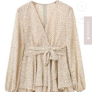 Goodnight Macaroon Dotted Ruffle Romper
